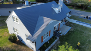 A home in Smithfield, NC, showcasing energy-efficient metal roofing.