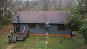 Asphalt shingle before metal roofing installation on the 2025 sweepstakes winner by Gator Metal Roofing.