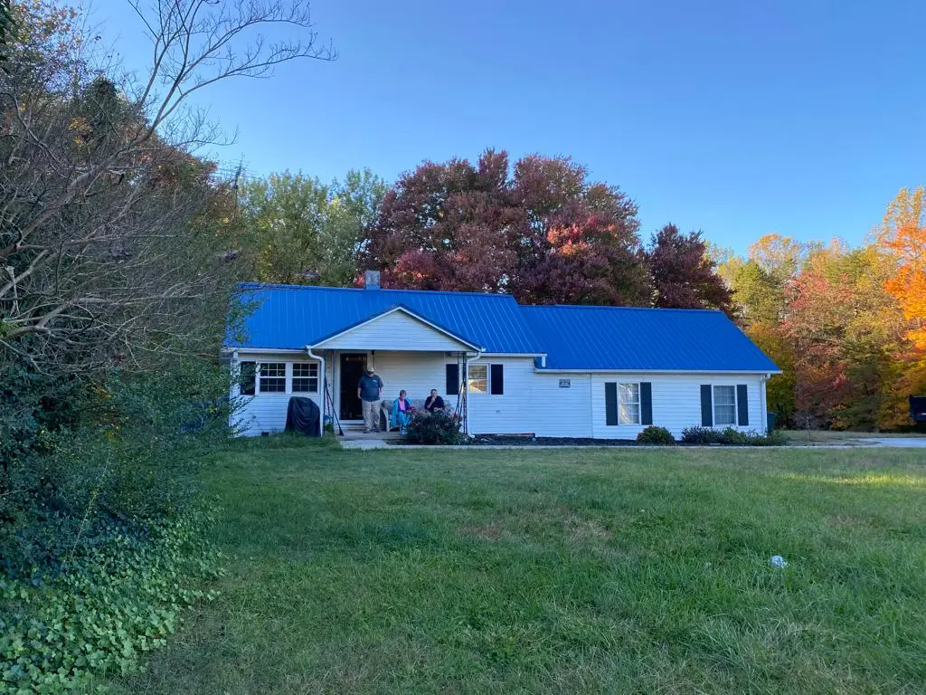 A house with a metal roof