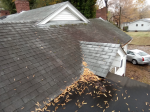The roof of a residential property before construction has been completed.