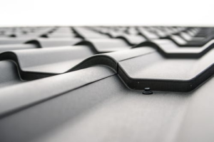 A gray metal roof