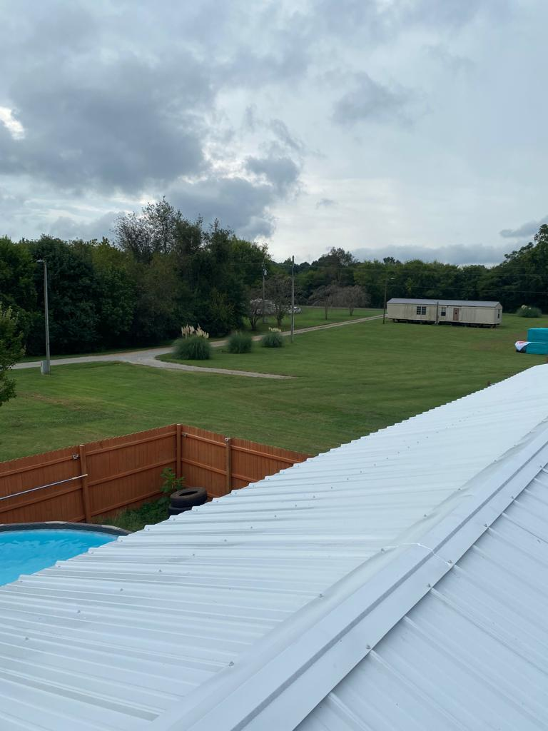 A new metal roof with protective coating 