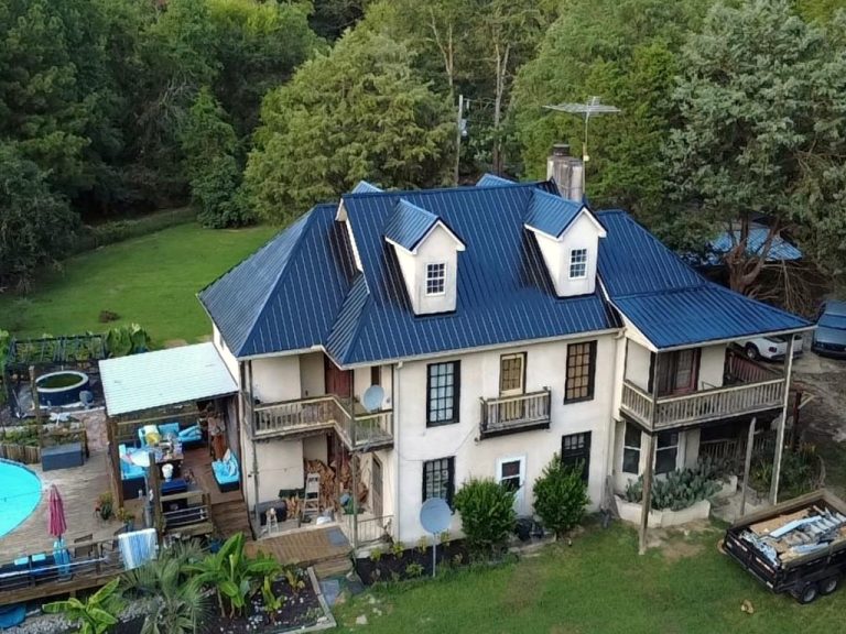 Beautiful view of new black metal roof installation in Leesville, SC.