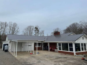 Completed metal roof installation in Asheville, NC.
