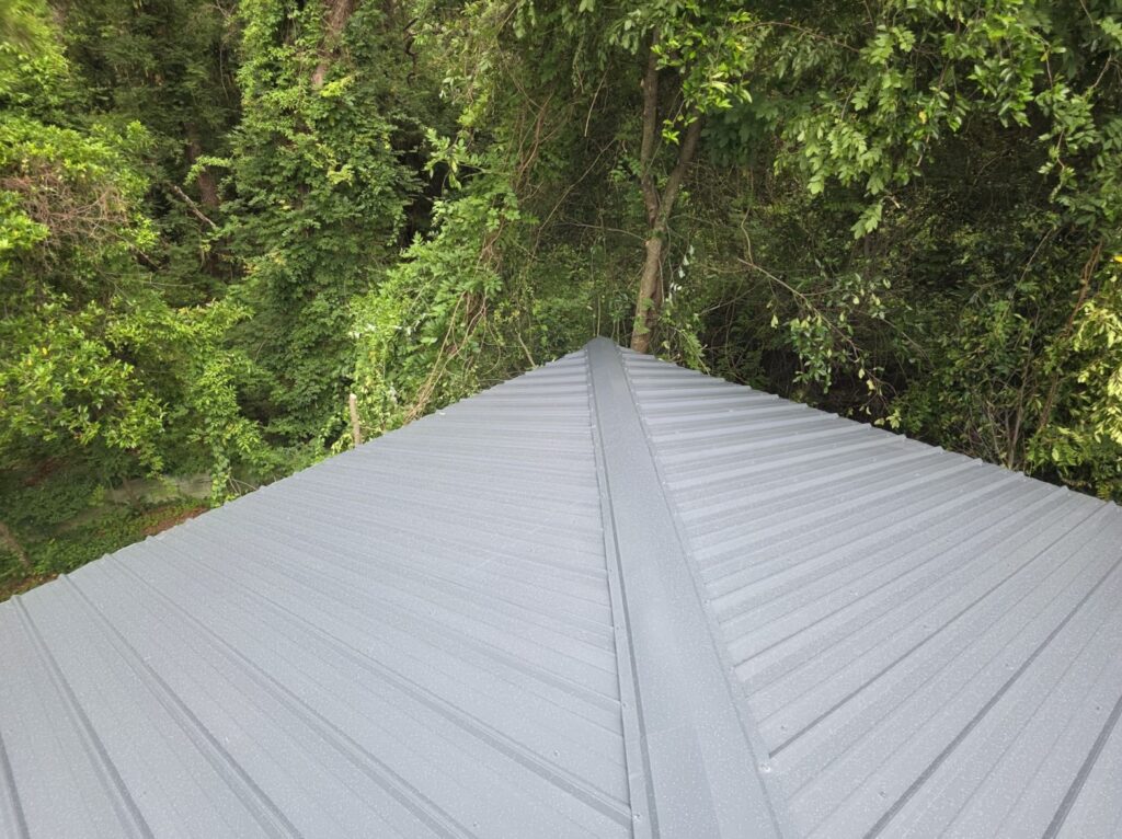 Rooftop view of metal roof installed in Aiken, SC.