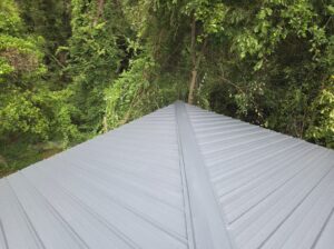 Rooftop view of metal roof installed in Aiken, SC.