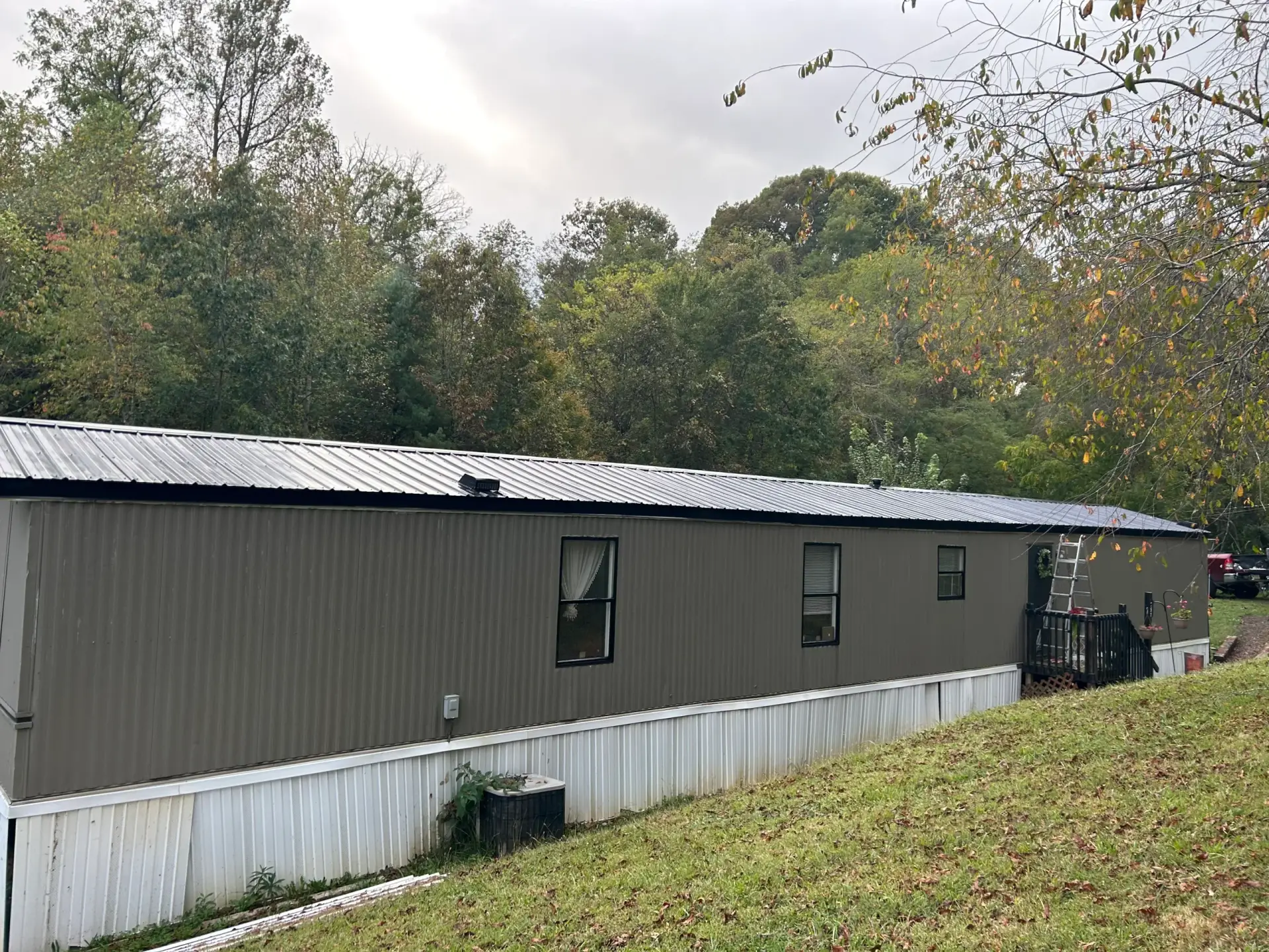 Black metal roofing for mobiles homes in NC and SC.
