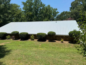 Completed metal roofing installation in Clover, SC.