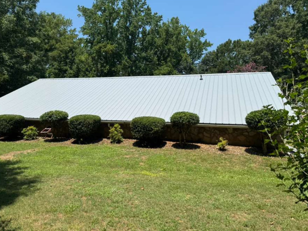 Completed metal roofing installation in Clover, SC.