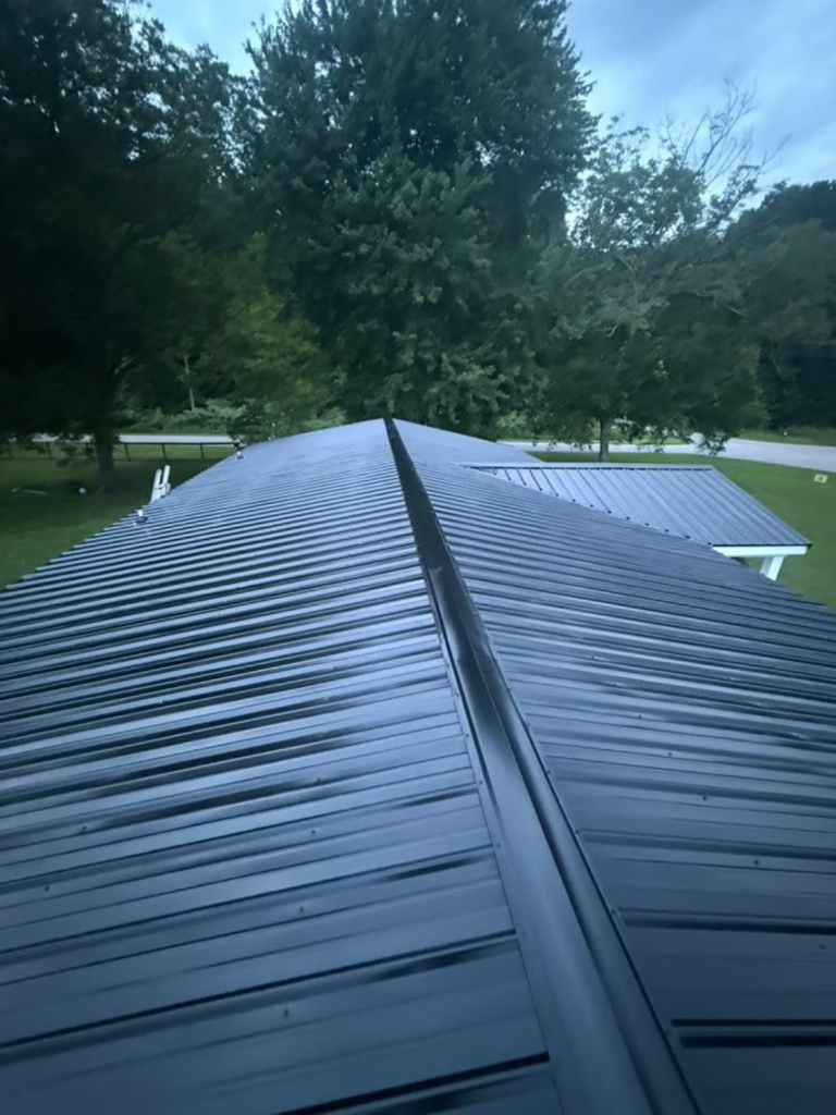 Glossy black metal roofing from Gator in Moyock, NC.