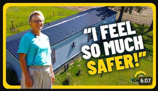 YouTube cover of a customer's testimonial video with quote, "I feel so much safer".