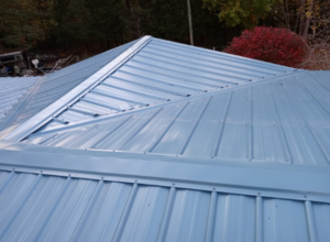 A new metal roof over a house in NC